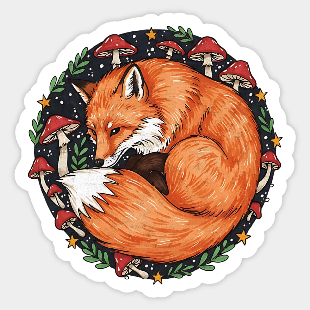 Foxy Dreams Sticker by Designed By Marty